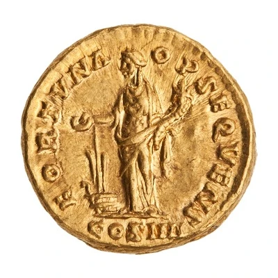 Aureus - Antoninus Pius FORTVNA OBSEQVENS COS IIII; Fortuna back