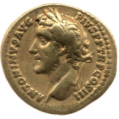 Aureus - Antoninus Pius IMPERATOR II MARTI VLT; Mars front