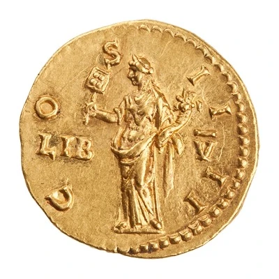 Aureus - Antoninus Pius LIB V in field; Liberalitas back