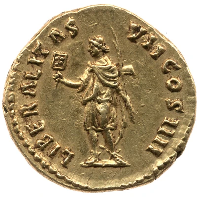 Aureus - Antoninus Pius LIBERALITAS VII COS IIII back