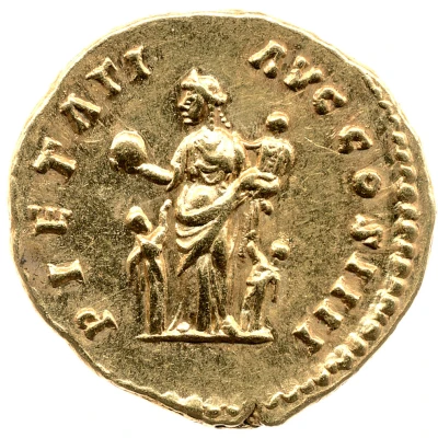 Aureus - Antoninus Pius PIETATI AVG COS IIII; Pietas back