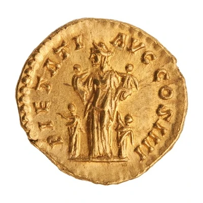 Aureus - Antoninus Pius PIETATI AVG COS IIII; Pietas back