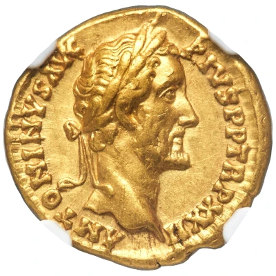 Aureus - Antoninus Pius TEMPL DIVI AVG REST COS IIII front