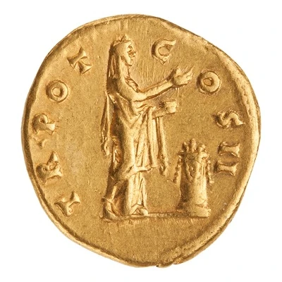 Aureus - Antoninus Pius TR P COS II; Pietas back