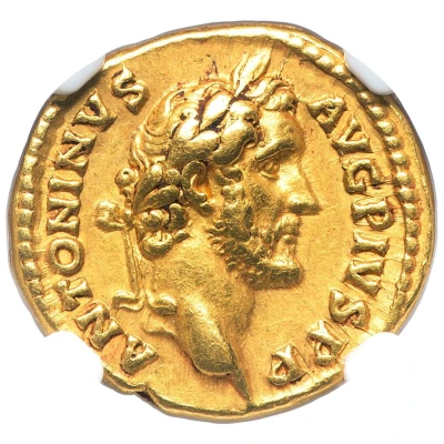 Aureus - Antoninus Pius TR P COS II; Pietas front