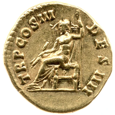 Aureus - Antoninus Pius TR P COS III DES IIII; Jupiter back