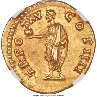 Aureus - Antoninus Pius TR POT XV COS IIII back