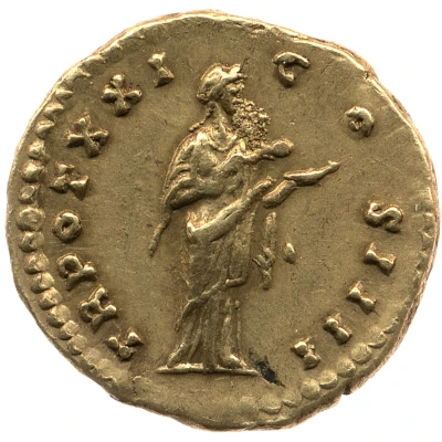 Aureus - Antoninus Pius TR POT XXI COS IIII; Salus back