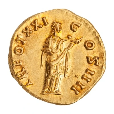 Aureus - Antoninus Pius TR POT XXI COS IIII; Salus back