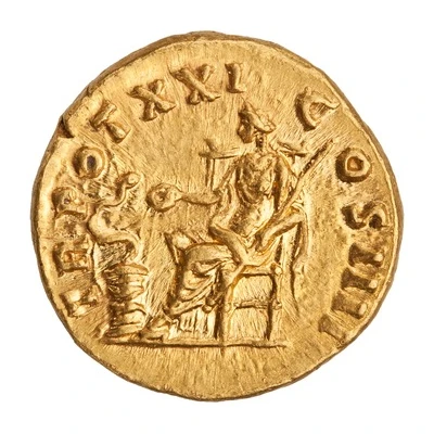 Aureus - Antoninus Pius TR POT XXI COS IIII; Salus back
