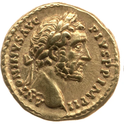 Aureus - Antoninus Pius TR POT XXI COS IIII; Victory front