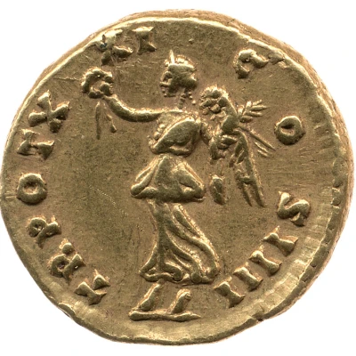 Aureus - Antoninus Pius TR POT XXI COS IIII; Victory back