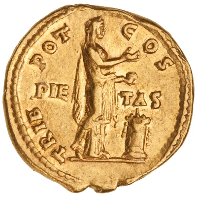 Aureus - Antoninus Pius TRIB POT COS PIETAS; Pietas back