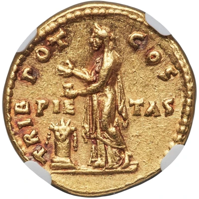 Aureus - Antoninus Pius TRIB POT COS PIETAS; Pietas back