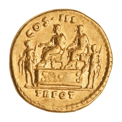 Aureus - Antoninus Pius and Marcus Aurelius TR POT COS III back