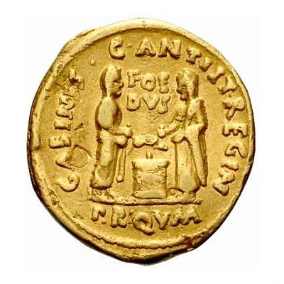 Aureus - Augustus C ANTIST REGIN FOE DVS P R QVM GABINIS 13 BC back