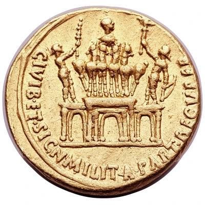 Aureus - Augustus CIVIB ET SIGN MILIT A PART RECVPER 18 BC - 17 BC back