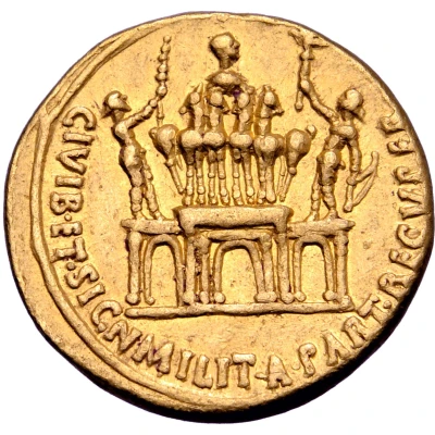 Aureus - Augustus CIVIB ET SIGN MILIT A PART RECVPER 18 BC - 17 BC back