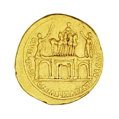 Aureus - Augustus CIVIB ET SIGN MILIT A PART RECVP 18 BC - 17 BC back