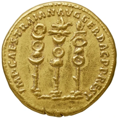 Aureus - Augustus IMP CAES TRAIAN AVG GER DAC P P REST back