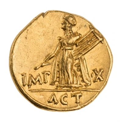 Aureus - Augustus IMP X ACT; Apollo 15 BC - 13 BC back
