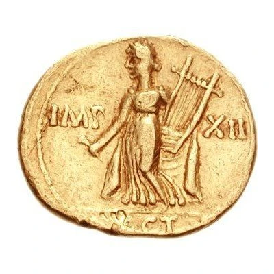 Aureus - Augustus IMP XII ACT; Apollo 11 BC - 10 BC back