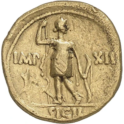 Aureus - Augustus IMP XII SICIL; Diana 11 BC - 10 BC back