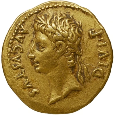 Aureus - Augustus IMP XII SICIL; Diana 11 BC - 10 BC front