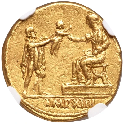 Aureus - Augustus IMP XIIII 9 BC back