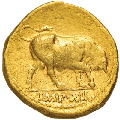 Aureus - Augustus IMP XII 11 BC - 10 BC back