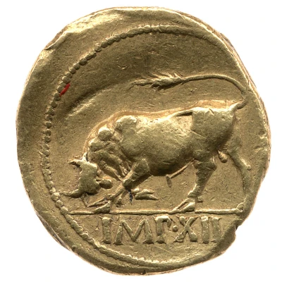 Aureus - Augustus IMP XII 11 BC - 10 BC back