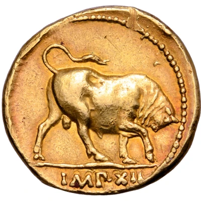 Aureus - Augustus IMP XII 11 BC - 10 BC back