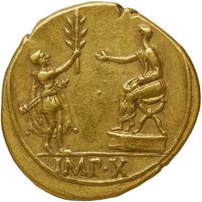Aureus - Augustus IMP X 15 BC - 13 BC back