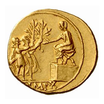 Aureus - Augustus IMP X 15 BC - 13 BC back