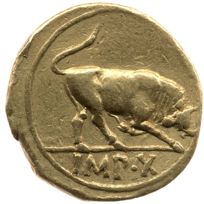 Aureus - Augustus IMP X 15 BC - 13 BC back