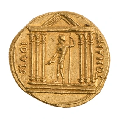 Aureus - Augustus IOVIS TONANT; Jupiter 19 BC back