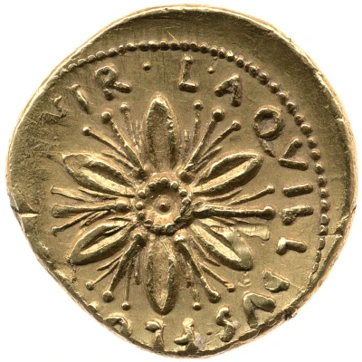 Aureus - Augustus L AQVILLIVS FLORVS IIIVIR 19 BC - 4 BC back