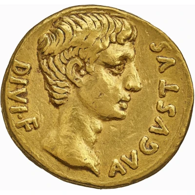 Aureus - Augustus L CANINIVS GALLVS OB C S 12 BC front