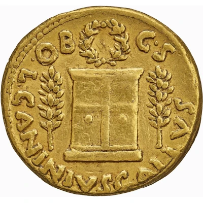Aureus - Augustus L CANINIVS GALLVS OB C S 12 BC back
