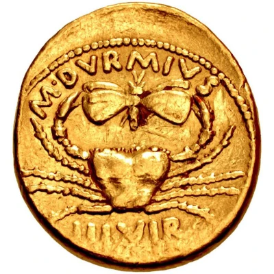 Aureus - Augustus M DVRMIVS IIIVIR 19 BC - 4 BC back