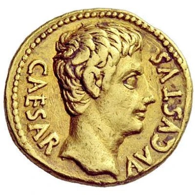 Aureus - Augustus OB CIVIS SERVATOS S P Q R CL V 19 BC front