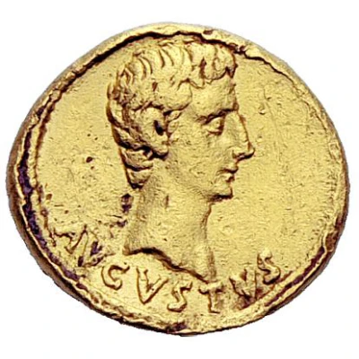 Aureus - Augustus OB CIVIS SERVATOS 19 BC - 18 BC front