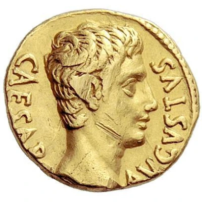 Aureus - Augustus S P Q R CL V; Victory 19 BC front