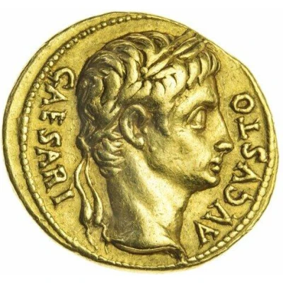 Aureus - Augustus S P Q R 18 BC front