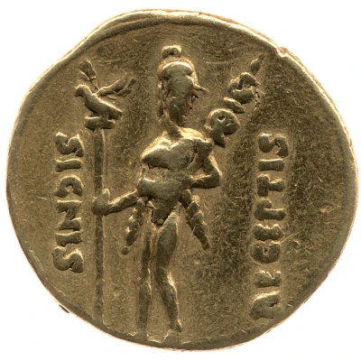 Aureus - Augustus SIGNIS RECEPTIS; Mars 19 BC back