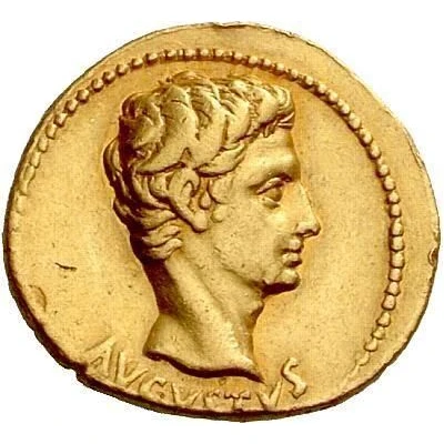 Aureus - Augustus S·P·Q·R· CL·V; Victory 19 BC front