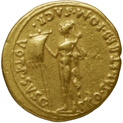Aureus - Augustus VOT P SVSC PRO SAL ET RED I O M SACR; Mars 18 BC - 17 BC back