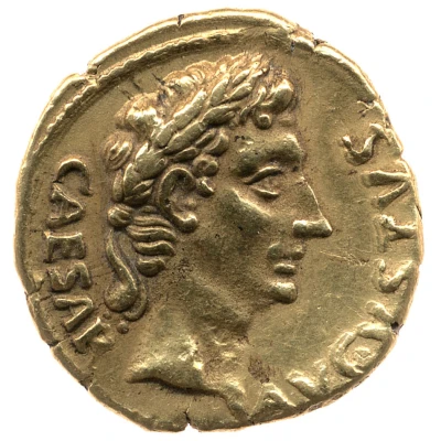 Aureus - Augustus and Agrippa M AGRIPPA PLATORINVS IIIVIR 13 BC front