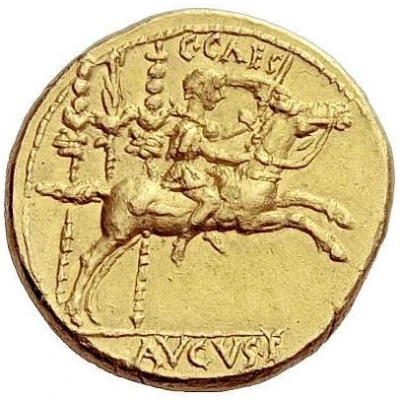 Aureus - Augustus and Gaius Caesar C CAES AVGVS F 9 BC back