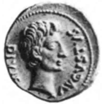 Aureus - Augustus and Julius Caesar M SANQVINIVS IIIVIR 17 BC front